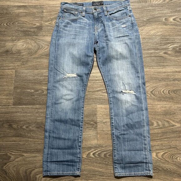 Lucky Brand Jeans 27/4 Sienna Weekender Straight Leg Crop Medium Wash Distressed - Picture 1 of 9